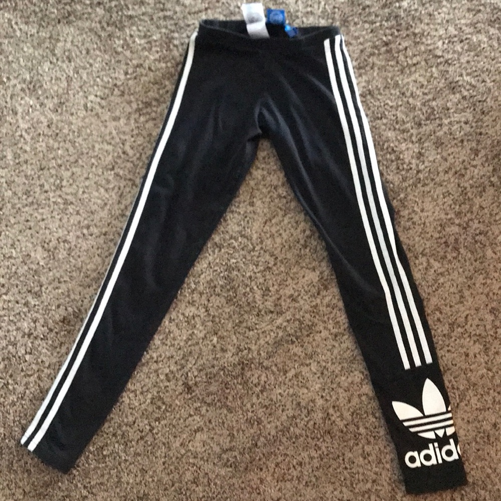 Adidas logo black and white leggings